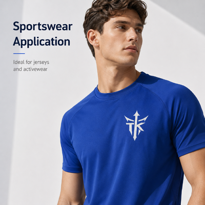 Custom Matte Metallic Silver Washable Heat Transfer Clothing Labels for Polo Shirts and Sportswear