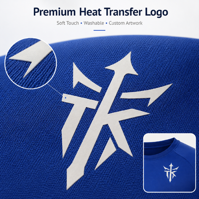 Custom Matte Metallic Silver Washable Heat Transfer Clothing Labels for Polo Shirts and Sportswear