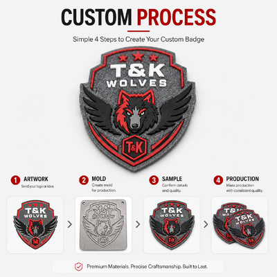 Felt Base 3D Silicone Badge Custom Raised Logo Sew On Durable Team Patch Custom Made OEM Factory Direct