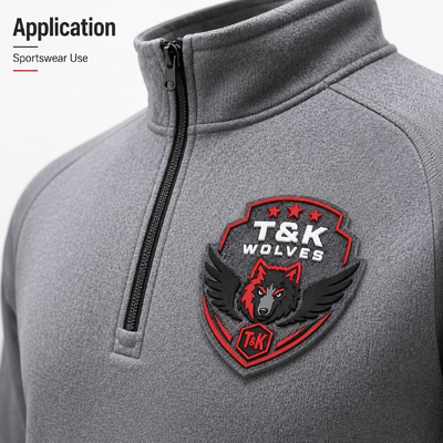 Felt Base 3D Silicone Badge Custom Raised Logo Sew On Durable Team Patch Custom Made OEM Factory Direct