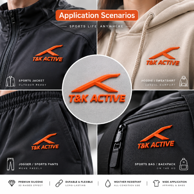 Custom 3D Silicone Heat Transfer Labels for Sportswear - Wash-resistant up to 40 Washes and Eco-Friendly