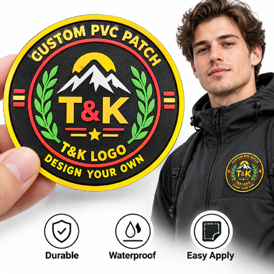 Custom Soft PVC Patches with 3D Raised Logo for Clothing Bags and Jackets