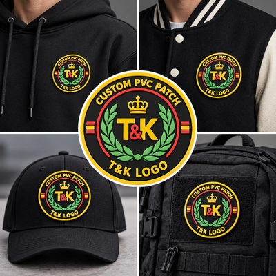 Custom Soft PVC Patches with 3D Raised Logo for Clothing Bags and Jackets