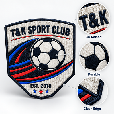 Custom Embroidered Patches Heat Transfer Designed for Durable Washable with Multiple Color Options for Ski Wear and Uniforms