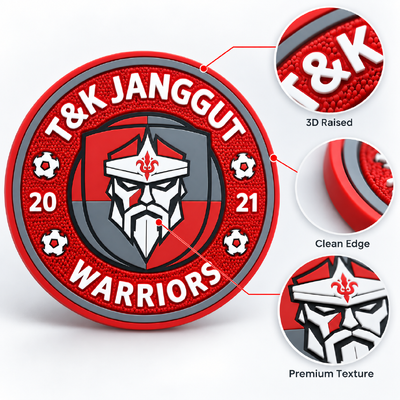 Custom 3D TPU Raised Logo Badges - Washable & Eco-Friendly Silicone Rubber Labels for Gaming Teams