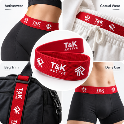 Custom Logo Elastic Bands for Sportswear Activewear and Clothing Waistbands