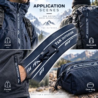 Custom Waterproof Metal Zipper with Auto Lock and Printed Logo for Outdoor Jackets and Sportswear