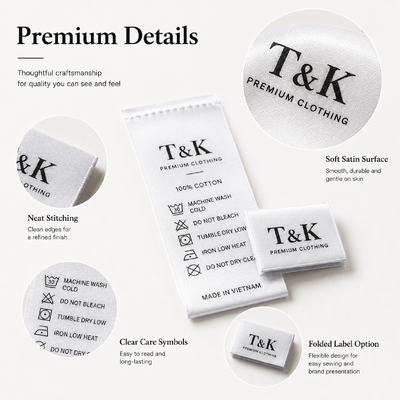 Eco-Friendly Customized Design Woven Clothing Labels with Free Sample Cost for Womenswear Fashion Brands