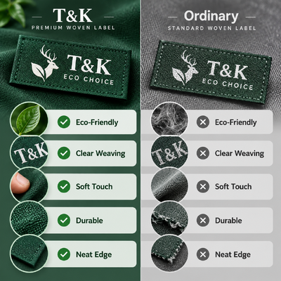 Customized Designs Eco-Friendly High Density Woven Clothing Labels for Garments and Fashion Brands