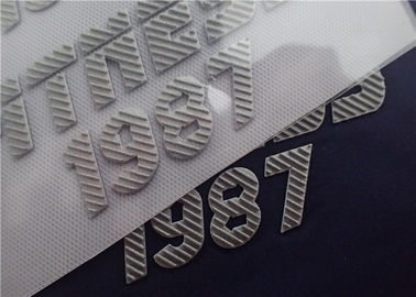 Raised Twill Flash Silver Surface Heat Transfer Logo Three Dimensional Effect