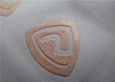 Decorative Customized Heat Transfer Tags With Mental Flash Powder
