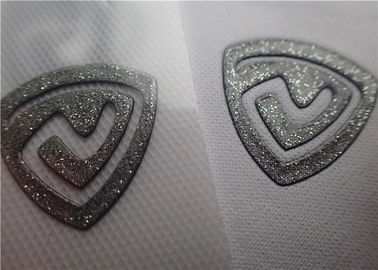 Decorative Customized Heat Transfer Tags With Mental Flash Powder