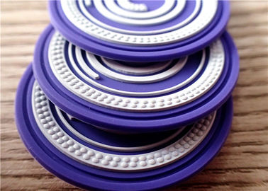 Double Color Circular Silicone Patches With 3D Embossed Brand Name Logo