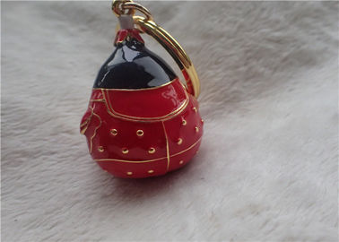 Chinese Style Ceramic Fat Baby Gold Ingot Key Chain In Red Coat