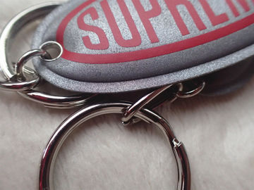 Custom Silver Reflective Screen Printed Keyring Chain For Promotion Gift