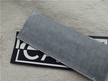 Double - Color Silicone 3D Rubber Logo Patches Soft Black Microfiber Planted