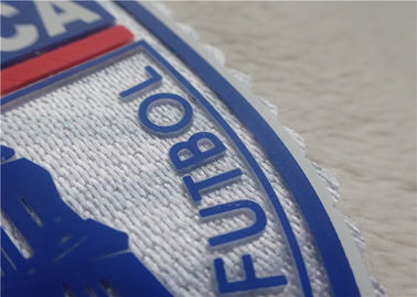 Three Dimensional Silicon Custom Clothing Patches , Multi - Color Tatami Flocking Heat Transfer Label