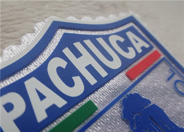 Three Dimensional Silicon Custom Clothing Patches , Multi - Color Tatami Flocking Heat Transfer Label