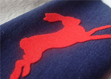 Short Plush Monochrome Flocking Heat Transfer Logo For Clothing Bright Red Color