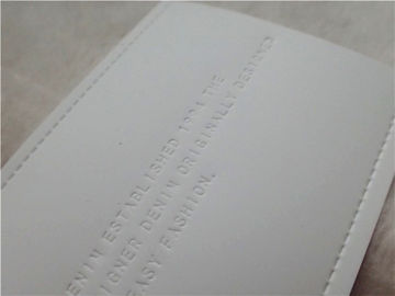Eco - Friendly PU Leather Embossed Logo Patches For Jeans Pantone Color