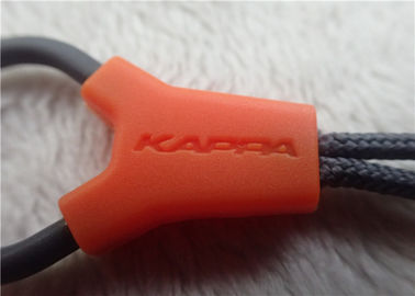 Debossed Logo Irregular Shape Rope Rubber Zipper Puller For Mountain Climbing Bags