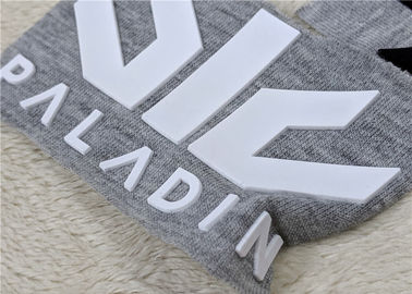 Heat Transfer Silicone Label , Embossed Logo PVC Rubber Patch For Garments