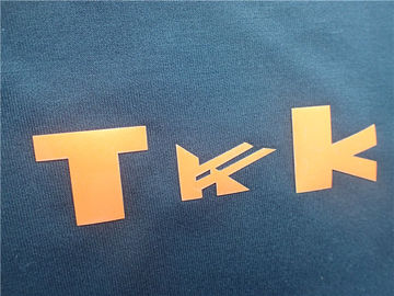 Custom Shiny Orange TPU Iron On Clothing Patches , Heat Transfer Shoe Label
