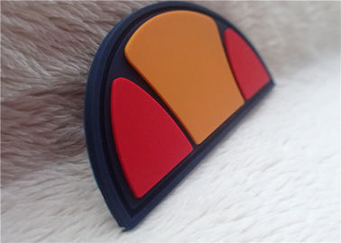 Multiple Color Semicircle Rubber Logo Patches For Bag Decoration