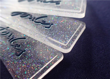 Personalized Fully Transparent PVC Badge With Colorful Powder For Garment