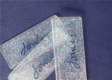 Personalized Fully Transparent PVC Badge With Colorful Powder For Garment