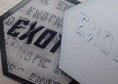 TPU Embossed Logo Self Adhesive Patches For Clothes / Bags / Hats