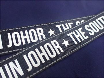 Customized Shiny Silicone Woven Clothing Labels, Printing Logo On Tape For Cloth