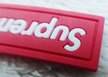 Flat Color Separation Clothes Rubber Logo Patches / PVC Rubber Label