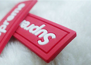 Flat Color Separation Clothes Rubber Logo Patches / PVC Rubber Label