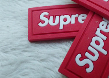 Flat Color Separation Clothes Rubber Logo Patches / PVC Rubber Label