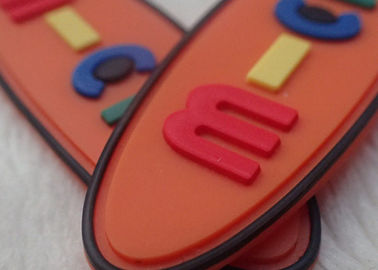 Non - Toxic Oval Creative Rubber Logo Patches For Garments / Children Bags