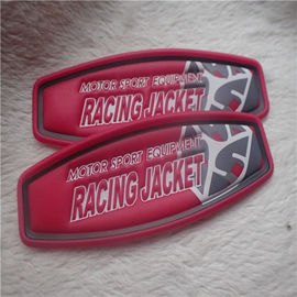 Size 77*27mm Bright - Colored Pink PVC Patches For Luggage Or Jacket