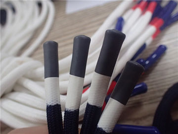 Round Non Elastic Polyester Rope Grey And White Coating For Clothes