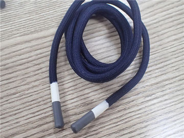 Round Non Elastic Polyester Rope Grey And White Coating For Clothes