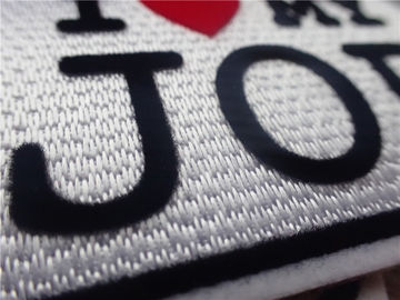 Elegant Custom Clothing Patches  Slogan Logo I LOVE MY JOB Plush Chromatically Flocking