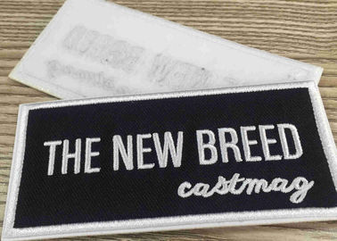 Stick - On Custom Embroidered Patches And Badges Self Adhesive Label For Bag / Shoes
