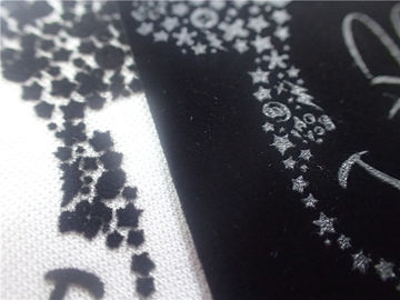 Short Plush Monochrome Flocking Heat Transfer Logo For Clothing Bright Blue Color