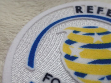 Fashion Custom Clothing Patches Football Federation Washable Tatami Flocking Label For Garment