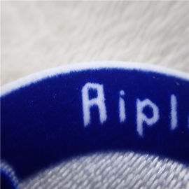 Double Color Round Shape Iron On Custom Patches Shark Logo Tatami Flocking With Hot Melt Glue