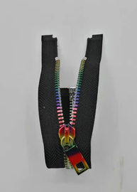 Open End 5# Plating Colorful Brass Metal Teeth Zipper For Shoes / Jacket / Jeans