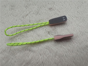 Fluorescent Green Rope Eye Catching Rubber Zipper Puller For Outdoor Sportswear