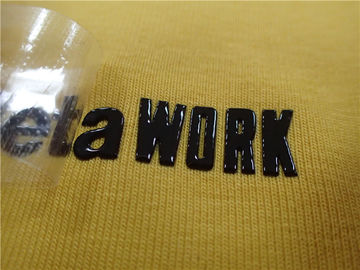 Fashion Heat Transfer Labels For Sportswear Shiny Black Silicone Logo