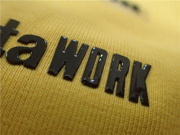 Fashion Heat Transfer Labels For Sportswear Shiny Black Silicone Logo