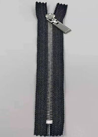 Durable Y Style Metal Teeth Zipper With Pure Cotton Cloth / Metal Zippers For Jeans