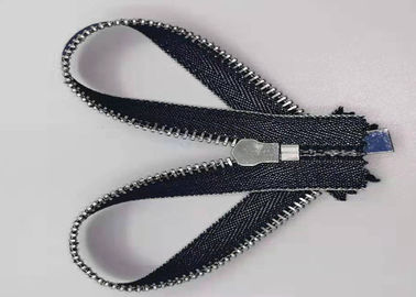 Durable Y Style Metal Teeth Zipper With Pure Cotton Cloth / Metal Zippers For Jeans